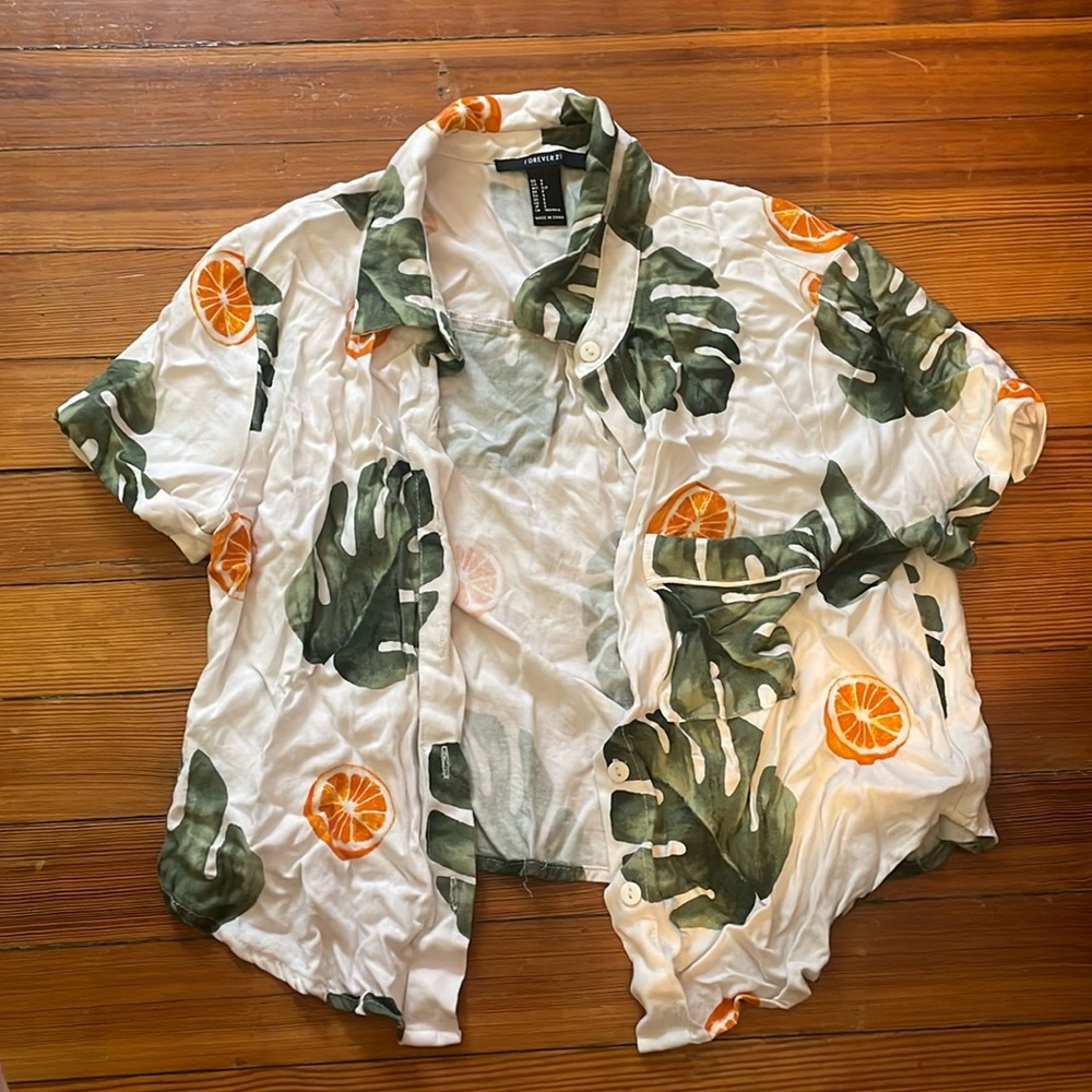 Forever 21 crop button up